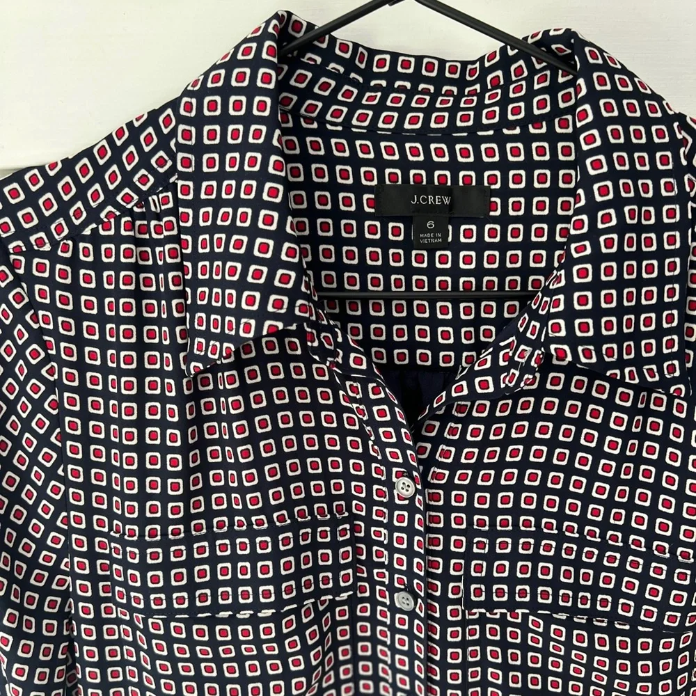 J. Crew button front dress in geometric print - Picture 3 of 5